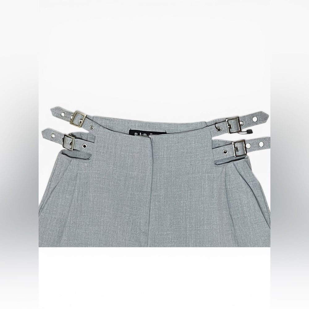 PiRAL Pants Small Gray Belt Waist Noche Buckle Slacks Trousers Career Wide Leg S - Picture 5 of 11